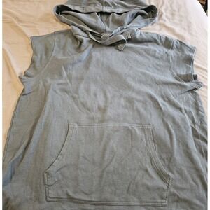 Pact Organic Cotton Sleeveless Workout Hoodie Men's Size L Blue